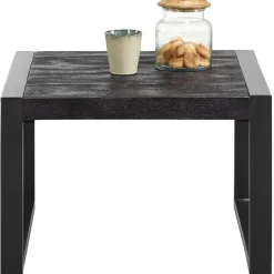 Profijt Meubel Bijzettafel Newhaven zwart mangohout 60 cm vierkant