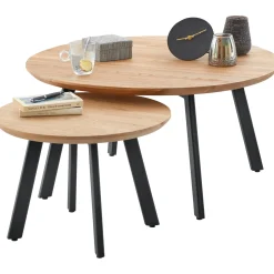Profijt Meubel Bijzettafel Widnes eikenhout 50 cm rond