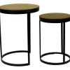 Profijt Meubel Bijzettafelset Brody goud 38 en 30 cm rond