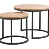 Profijt Meubel Bijzettafelset Budrio lichtbruin 45 en 60 cm rond