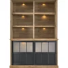 Profijt Meubel Boekenkast Ladonia 210x143x50 cm 2 glazen schuifdeuren