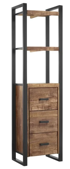 Profijt Meubel Boekenkast Newhaven mangohout 3 laden 200 cm