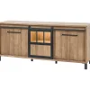 Profijt Meubel Dressoir Alva 90x207x50 cm old teak met verlichting