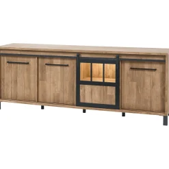 Profijt Meubel Dressoir Alva 50x238x90 cm old teak met verlichting