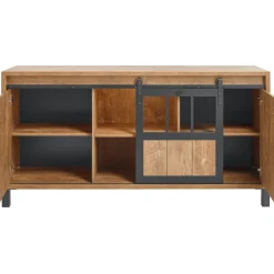 Profijt Meubel Dressoir Alva 90x179x50 cm orange teak met verlichting