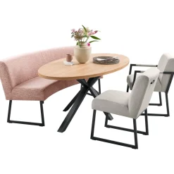 Profijt Meubel Eetkamerbank Thurso ovaal roze
