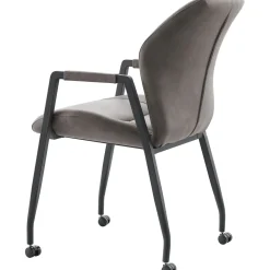 Profijt Meubel Eetkamerstoel Morada microvezel antraciet met wieltjes