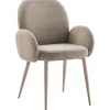 Profijt Meubel Eetkamerstoel Ranlo met armleuning taupe