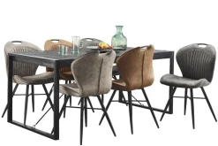 Profijt Meubel Eettafel Newhaven U-poot zwart 140x80 cm rechthoekig
