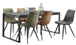 Profijt Meubel Eettafel Newhaven U-poot zwart 180x90 cm rechthoekig
