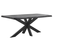 Profijt Meubel Eettafel Newhaven zwart mangohout 180x90 cm rechthoekig