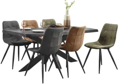 Profijt Meubel Eettafel Newhaven zwart mangohout 240x100 cm rechthoekig