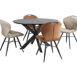 Profijt Meubel Eettafel Walden zwart eikenhout 130 cm rond