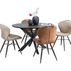 Profijt Meubel Eettafel Walden zwart eikenhout 130 cm rond