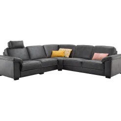 Profijt Meubel Hoekbank Candelas antraciet met hoofdsteun basic comfort