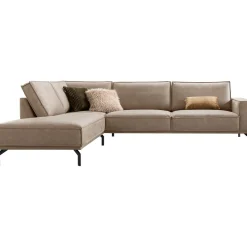 Profijt Meubel Hoekbank links Alburg microleder taupe premium comfort