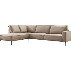 Profijt Meubel Hoekbank links Alburg microleder taupe basic comfort