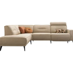 Profijt Meubel Hoekbank links Hazima beige met relaxfunctie excellent comfort