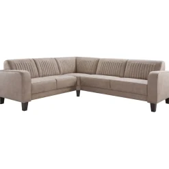 Profijt Meubel Hoekbank links Mills microleder taupe basic comfort