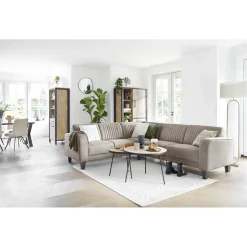 Profijt Meubel Hoekbank links Mills microleder taupe basic comfort