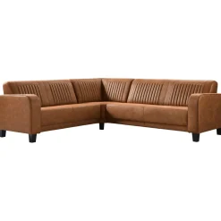 Profijt Meubel Hoekbank links Mills microleder cognac basic comfort