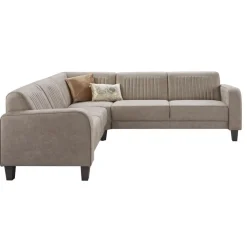 Profijt Meubel Hoekbank links Mills microleder taupe excellent comfort