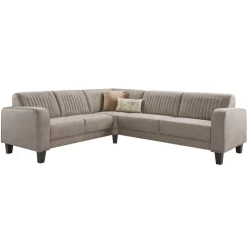 Profijt Meubel Hoekbank links Mills microleder taupe premium comfort