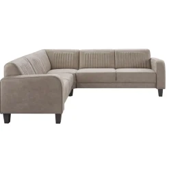 Profijt Meubel Hoekbank links Mills microleder taupe premium comfort