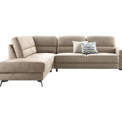 Profijt Meubel Hoekbank links Mirtho microleder taupe excellent comfort