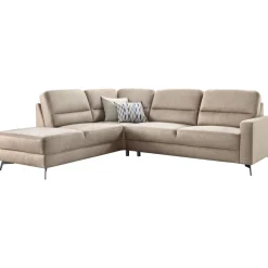 Profijt Meubel Hoekbank links Mirtho microleder taupe excellent comfort