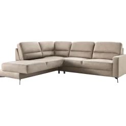 Profijt Meubel Hoekbank links Mirtho microleder taupe excellent comfort