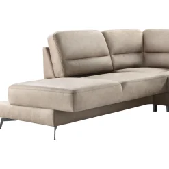 Profijt Meubel Hoekbank links Mirtho microleder taupe excellent comfort