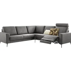 Profijt Meubel Hoekbank links Nyborg microleder antraciet relaxfunctie basic comfort