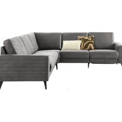 Profijt Meubel Hoekbank links Nyborg microleder grijs basic comfort
