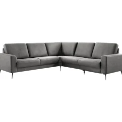 Profijt Meubel Hoekbank links Nyborg microleder grijs basic comfort