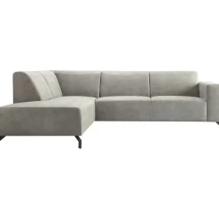 Profijt Meubel Hoekbank links Solvay microleder grijs basic comfort