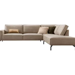 Profijt Meubel Hoekbank rechts Alburg microleder taupe basic comfort