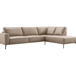 Profijt Meubel Hoekbank rechts Alburg microleder taupe basic comfort