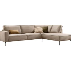 Profijt Meubel Hoekbank rechts Alburg microleder taupe basic comfort