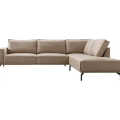 Profijt Meubel Hoekbank rechts Alburg microleder taupe premium comfort