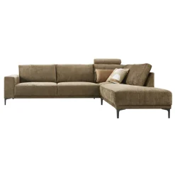 Profijt Meubel Hoekbank rechts Clanton bruin premium comfort met hoofdsteun