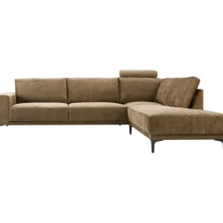 Profijt Meubel Hoekbank rechts Clanton bruin basic comfort met hoofdsteun