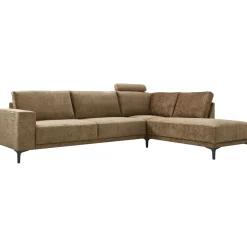 Profijt Meubel Hoekbank rechts Clanton bruin basic comfort met hoofdsteun