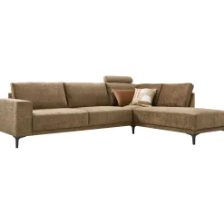 Profijt Meubel Hoekbank rechts Clanton bruin basic comfort met hoofdsteun