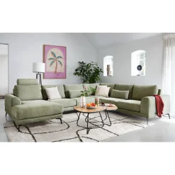 Profijt Meubel Hoekbank rechts Flandria groen basic comfort
