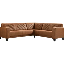 Profijt Meubel Hoekbank rechts Mills microleder cognac basic comfort