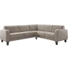 Profijt Meubel Hoekbank rechts Mills microleder taupe basic comfort