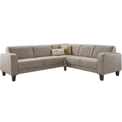 Profijt Meubel Hoekbank rechts Mills microleder taupe basic comfort