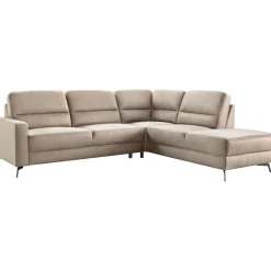 Profijt Meubel Hoekbank rechts Mirtho microleder taupe excellent comfort