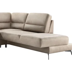 Profijt Meubel Hoekbank rechts Mirtho microleder taupe excellent comfort